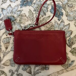 Vintage Coach Cherry Red Leather Wristlet